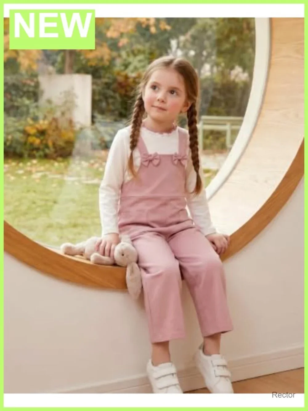 Toddler Girl 2 Piece Overall Outfit Fall Winter Set 2-7Y